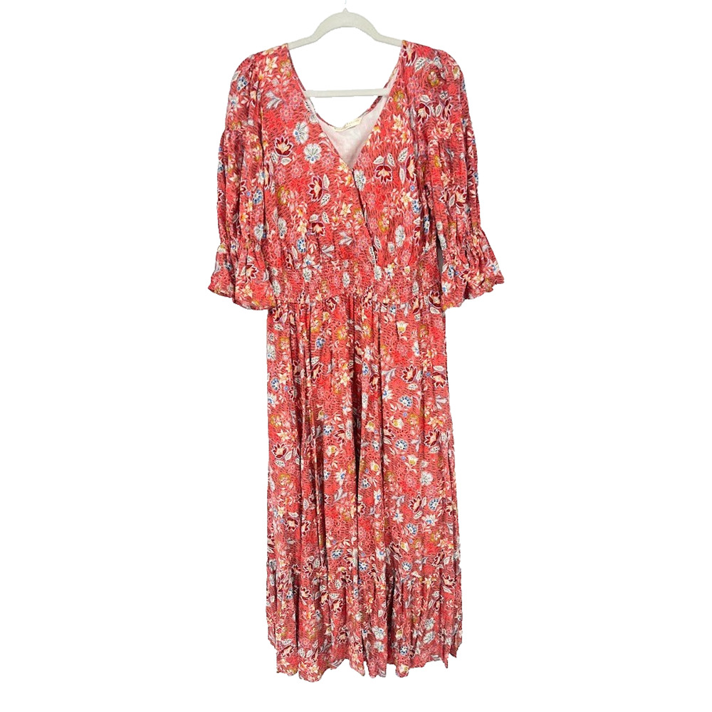 Wayward Fancies‎ Eshakti Maxi Dress Womens XL 18 Tiered Floral Flowers Cottage